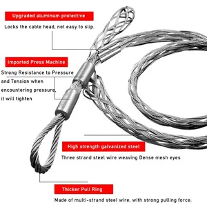 Two-Head Steel Wire Mesh Cable Pulling Grip (50–63 mm), Galvanized Steel Grip & Changyun Tech High-Strength Cable Pulling Sock thumbnail-4