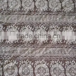 Wholesale Garment Accessory Glass Yarn Embroidery Cotton Lace Fabric thumbnail-5