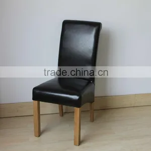 RCH-4065-4 Black High Back Roll Head PU Leather Dining Chair thumbnail-3