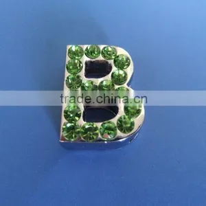 18mm Slide Letters With Green Rhinestone thumbnail-3