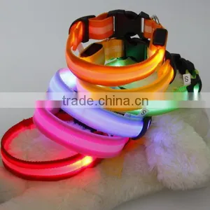 2016 ABS TPU Nylon LED Glow Collar Dog Puppy Pet Tag Flashing Light Safety Harness thumbnail-1