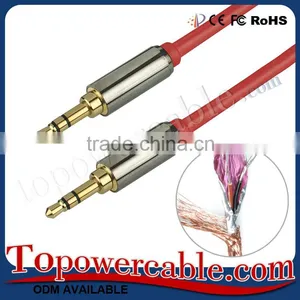 Wholesale Aluminum Metal Casing 3.5mm Jack Male to 3.5mm Male Stereo Audio Cables thumbnail-1