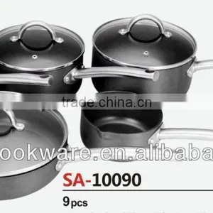2015 New Products 9PCS High Quality 2.5mm Hard Anodized Aluminium Saucepan Set With Hollow Handle For Wholesale thumbnail-1