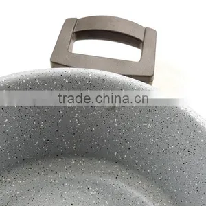 Straight Shape Stainless Steel Hot Pot Casserole Nonstick Marble Coating Inside and Induction Bottom thumbnail-3