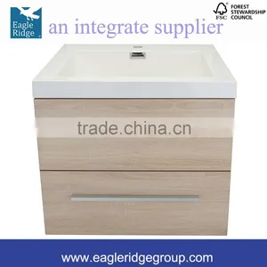 2-Drawers Vanity, Wall Hung Vanity, Beech Wood Bathroom Vanity K600BH thumbnail-1