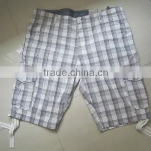 2012 New Mens Fashion Plaid Cotton Bermuda Cargo Short With 2 Big Side Pockets thumbnail-1