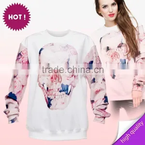 Custom Blank Sweatshi Skull Roses 3d Digital Print Fullprint Crewneck Sweatshirt Spring Autumn Unisex Custom Oversized Pullover thumbnail-6