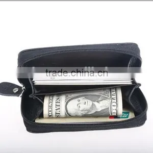 RFID Blocking Genuine Leather Wallet, Credit Card Coin Wallet. Mini Handheld Purse thumbnail-3