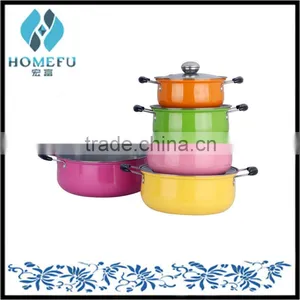 New Products 5pcs Colorful Stainless Steel Cookware Sets With Glass Lid thumbnail-1