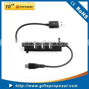 USB 2.0 3-Port Compact Hub With a Built-in Micro USB Power Charge and USB 2.0 Cable thumbnail-1