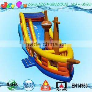 Kids Outdoor 3d Giant Inflatable Pirate Ship Slide thumbnail-1