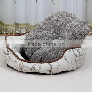 Linen Fabric Material Pet Bed With Vintage Style thumbnail-5