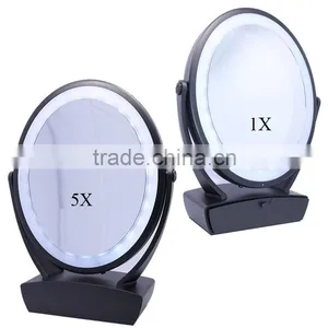 Double Side 5X Magnifying Desktop LED Lighted Makeup Vanity Mirror thumbnail-4