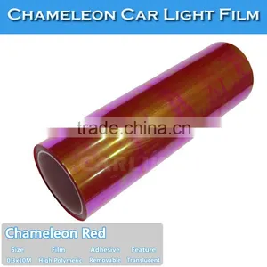 CARLIKE Red 0.3*10m Glossy Chameleon Car Light Tint Film thumbnail-3