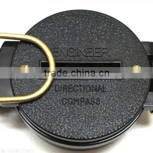 Antique Solid Black Plastic and Brass Lensatic Compass 13529 thumbnail-2
