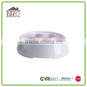 Wholesale Creative White Round Plastic Pet Dog Feeder Bowl thumbnail-1