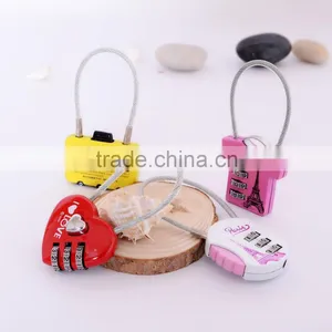 2016 Factory Direct Wholesale Price Zinc Alloy Luggage Cable Combination Lock Quality Choice thumbnail-3