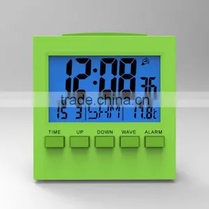 2015 HOT Small Digital Radio Controlled Clock S2159D With Blue Backlight Meet CE and Rohs , Best for GiftS thumbnail-4