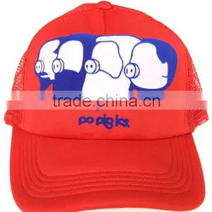 Red 5 Panel Custom Foam Image Printing Trucker Hats thumbnail-6