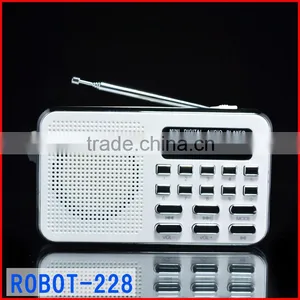 Robot-228u Hi-FI Ultra-thin Portable Mini Usb Radio,card Speaker,Digital Audio Player thumbnail-1
