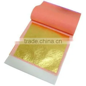 22k-23.75k Genuine Gold Leaf 120g-160g Transfer Booklet 8cm*8cm 25leaves/booklet Supplier's Choice thumbnail-1
