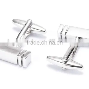 Black Lined Silver Cube Cufflinks thumbnail-2