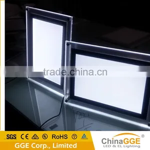 Slim Tabletop Light Box Crystal Glow Display Stand A3 Poster Frames Black LGP Lighting Sign thumbnail-1