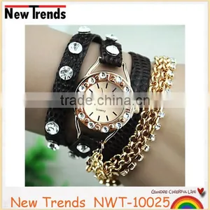Hot Sale Women Dress Leather Strap Quartz Watches for Ladies thumbnail-2