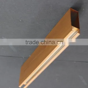 High Gloss Wood Grain Finished Suspended Metal Strip Ceiling Aluminum Square Tube Screen Ceiling Tiles thumbnail-4