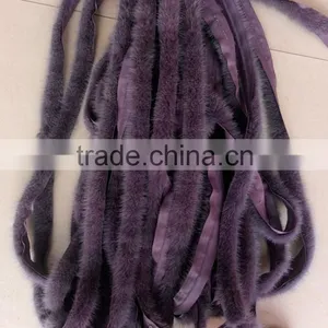 China Wholesale Dye Mink Fur Strip / Fur Collar / Real White Mink Fur Trimming thumbnail-4