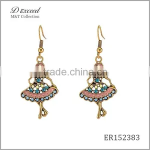 2016 Fashion Designs Ladies/Women's Jewellery Earrings Bohemian Ballet Girl Gold Plating Drop Earrings thumbnail-1
