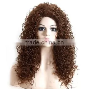 24" Afro Wig Long Curly Brown Hair Wig African American Wig For Black Women Heat Resistant Synthetic Fake Hair Natural Wigs thumbnail-1