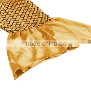 2016 Children Summer Outfit Mermaid Birthday Outfit Gold Top and Mermaid Tail thumbnail-5