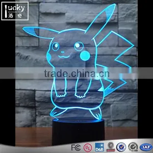 Pikachu 3D LED Night Light, 3D Visual Colorful Table Desk Lamp thumbnail-3