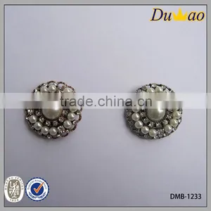 Big Size Metal Pearl Rhinestone Button thumbnail-1
