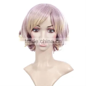 Hot Ladies Star Wigs Pink Curly thumbnail-1