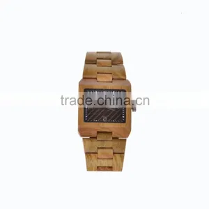 2016 Fashion Men Custom Logo Cheap Natural Wood Wrist Watch thumbnail-3