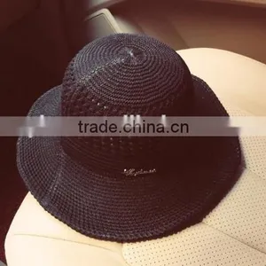 2016 Wholesale High Quality Knitted Sun Helmet Hollow Out Latest Design Ladies Summer Hat Fashion thumbnail-3