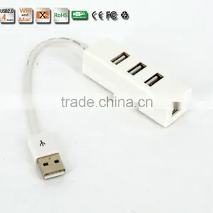 Wholesale Slim-shape Low Cost Portable and Ultra-Light Plastic Casing Usb Hub, 480MBPS 4-Port USB 2.0 Hub thumbnail-1