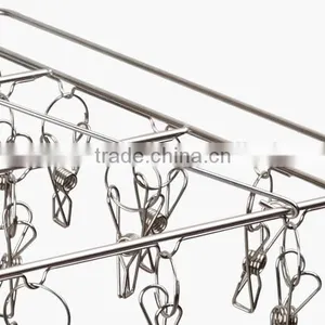 Stainless Steel Clip and Drip Hanger With 26 Clips Clothes Drying Rack and Hanger/clip thumbnail-6