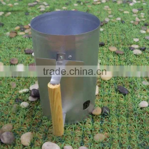 High Quality Bbq Charcoal Chimney Starter With Wood Handle thumbnail-2