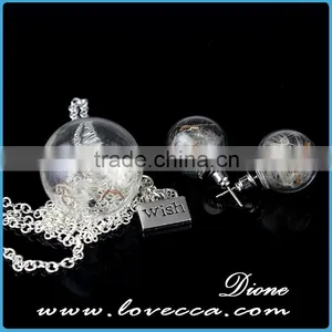 Hot Selling Creative Romantic Glass Cover Dandelion Seed Necklace thumbnail-2
