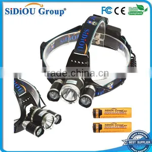 Sidiou Group 30W 5000 Lumens 3x XM-L T6 LED Headlamp Waterproof Rechargeable 3 Bulbs High Power Zoom Headlight thumbnail-1