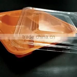High Quality Disposable Take-away Food Container With Lid 4 Compartment thumbnail-3