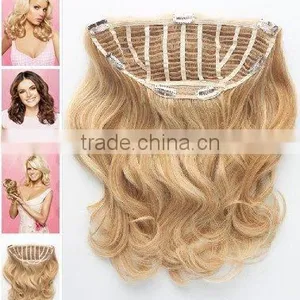 Weavy Half Clip Hair Extension Price List From China Hair Factory/ Modacrylic Hair Fiber - thumbnail-1