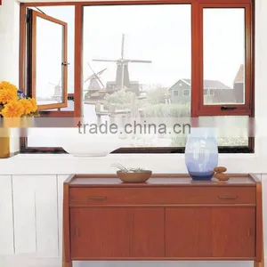 CE/SGS Certification Wood Grain Aluminium Casement Window thumbnail-1