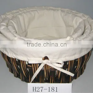 Round Willow Storage Basket thumbnail-1