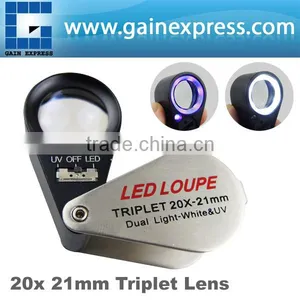20X Jeweler Loupe Magnifier + LED & UV Light 21mm Lens Jewel Identifier Tool thumbnail-1