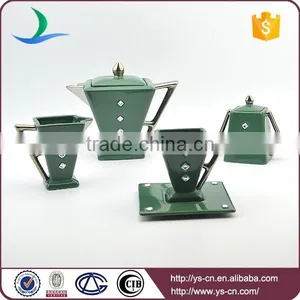 Silver Plated Ceramic Tea Set Made in China thumbnail-1