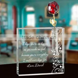 2016 Elegent K9 Crystal Rose With Beauty Vase for Wedding Favors or Home Decoration thumbnail-1